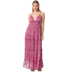 NWT Misa Los Angeles Lia Paisley Dress Fuschia / Size Large